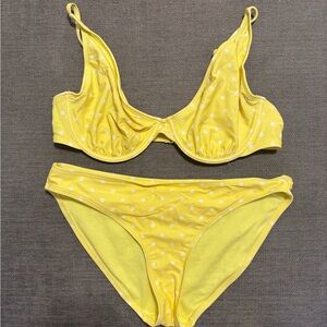 No Boundaries Yellow Polka Dot Bikini